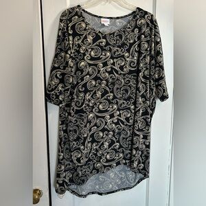 Lularoe XL Black Paisley Black & Ivory Pre Owned Womens Blouse